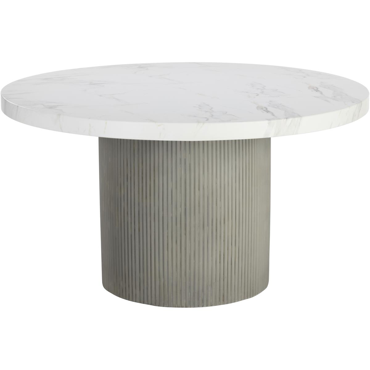 SUNPAN 110480 Nicolette 55 X 30 inch Light Grey / Marble Look Outdoor Dining Table